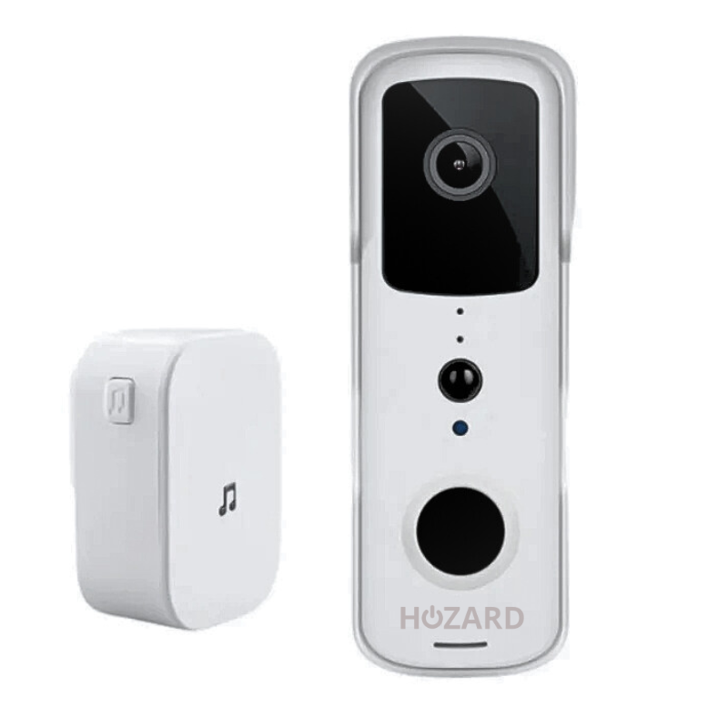 Timbre con cámara y DingDong - Timbre inalámbrico con video - 5200 mAh - Blanco