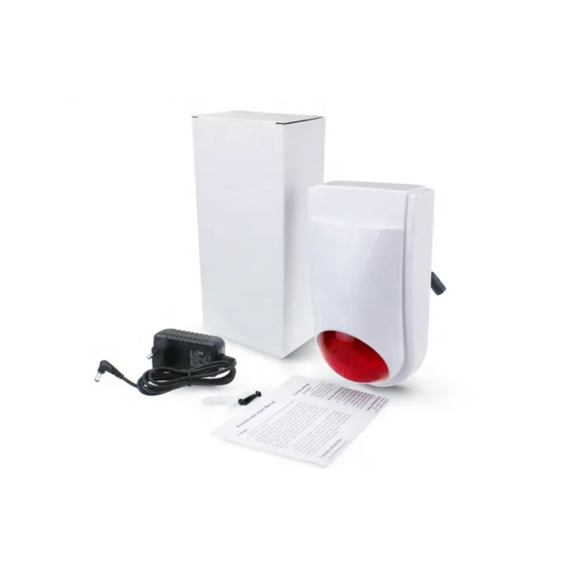 Siren exterior inalámbrica – 110 dB – Paquete A a D